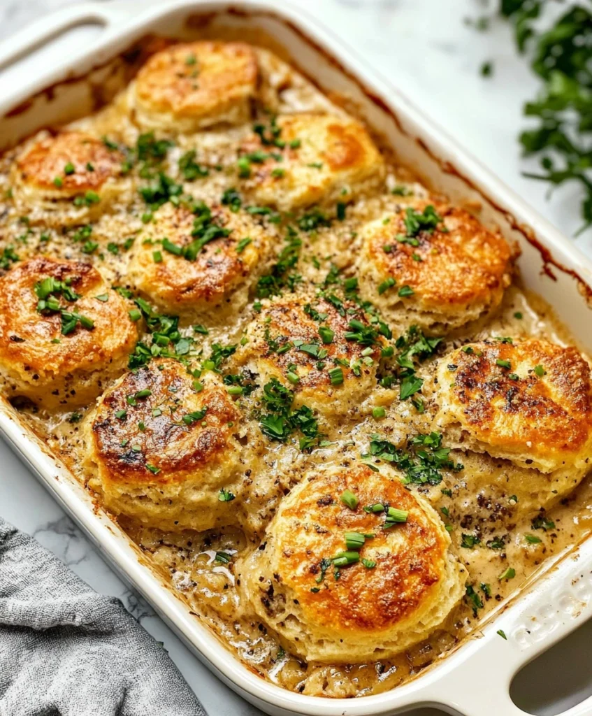 Biscuits and gravy casserole