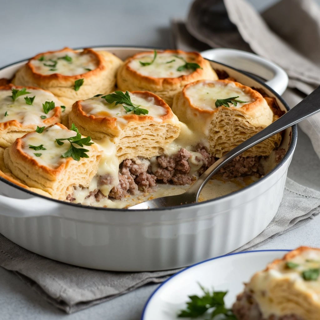 Biscuits and gravy casserole