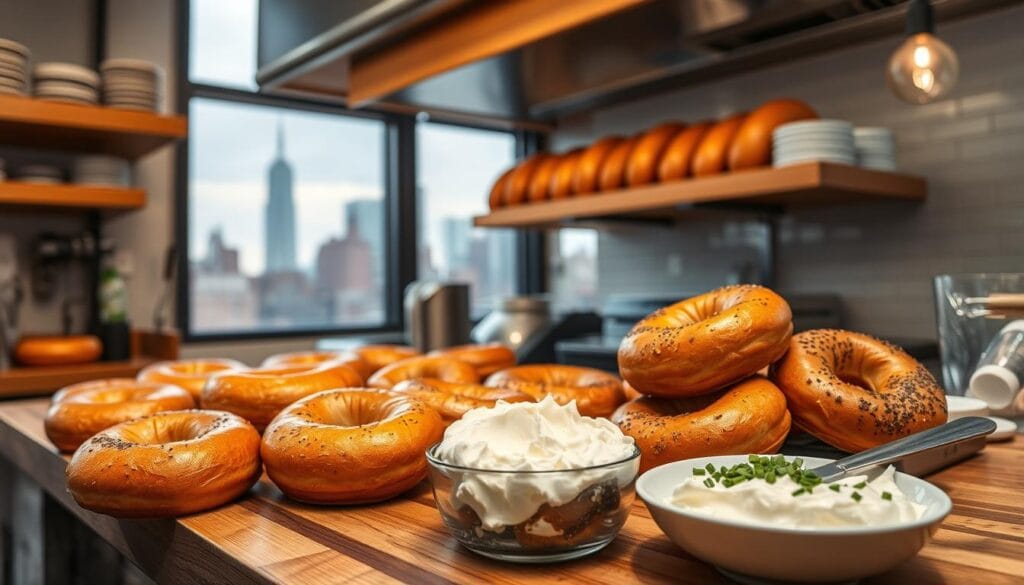 New York-style bagel preparation