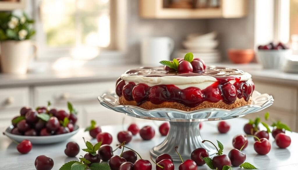 No Bake Cherry Cheesecake Chilling