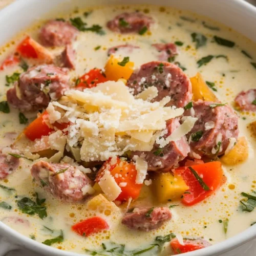 Creamy Parmesan Italian Sausage Soup