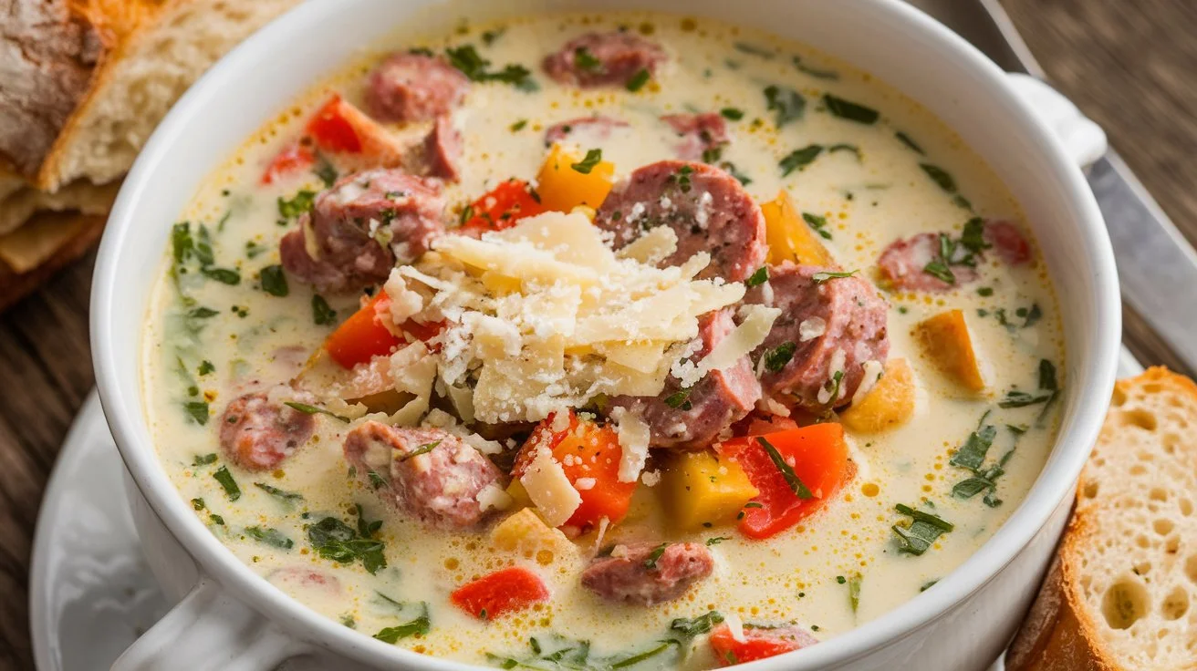 Creamy Parmesan Italian Sausage Soup