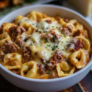 Cheesesteak Tortellini in Rich Provolone Sauce