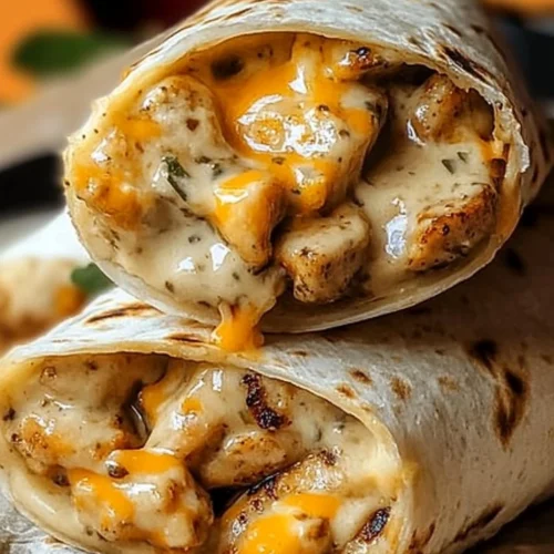 Cheesy Garlic Chicken Wraps