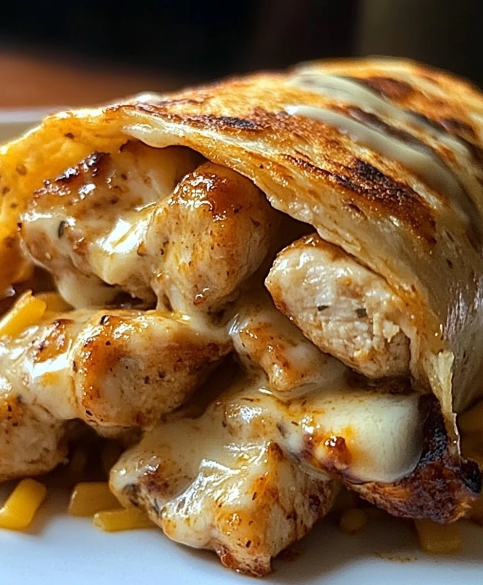 Cheesy Garlic Chicken Wraps