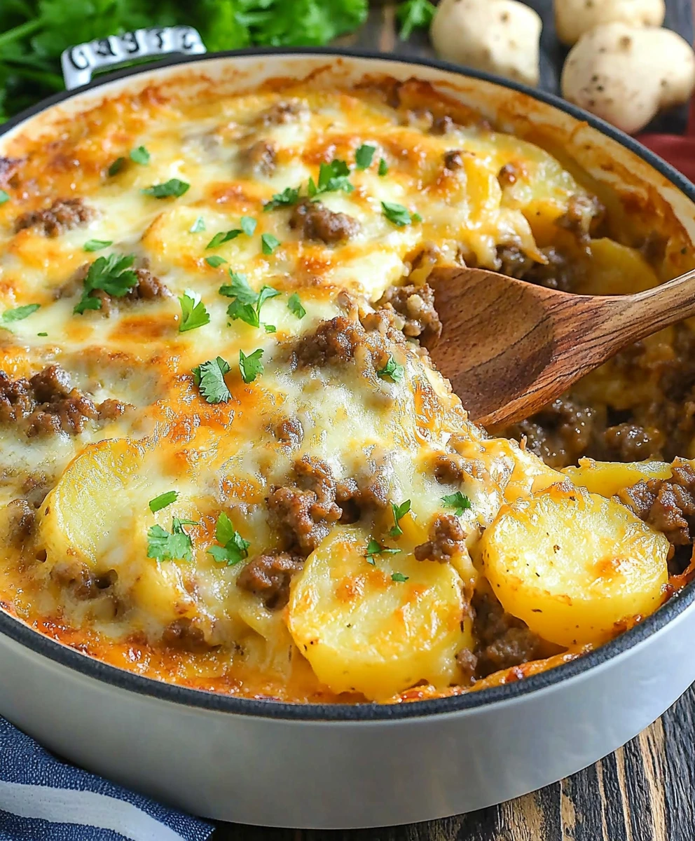 Cheesy Hamburger Potato Casserole