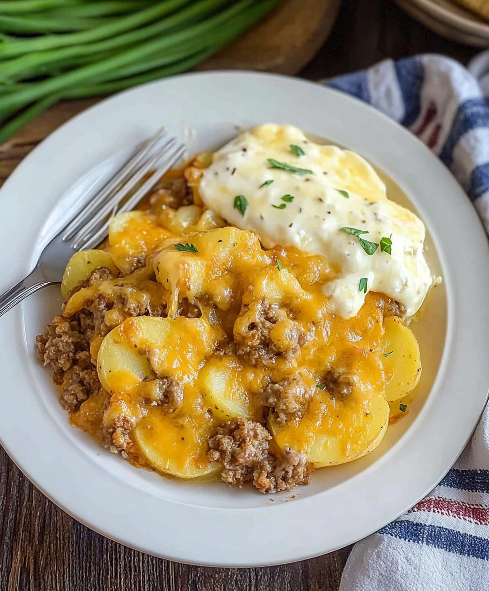 Cheesy Hamburger Potato Casserole