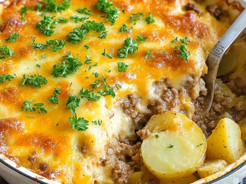 Cheesy Hamburger Potato Casserole