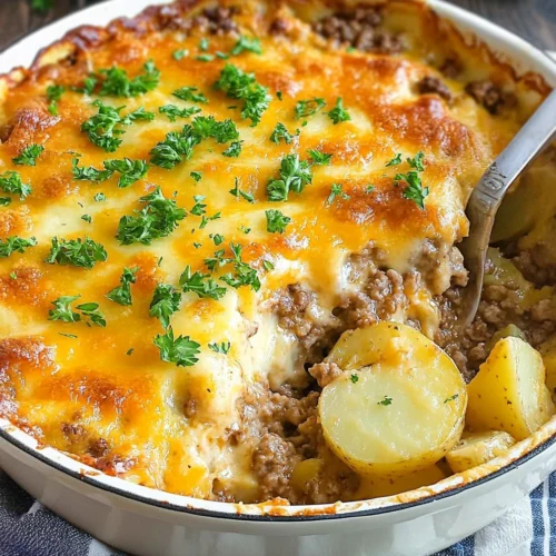 Cheesy Hamburger Potato Casserole