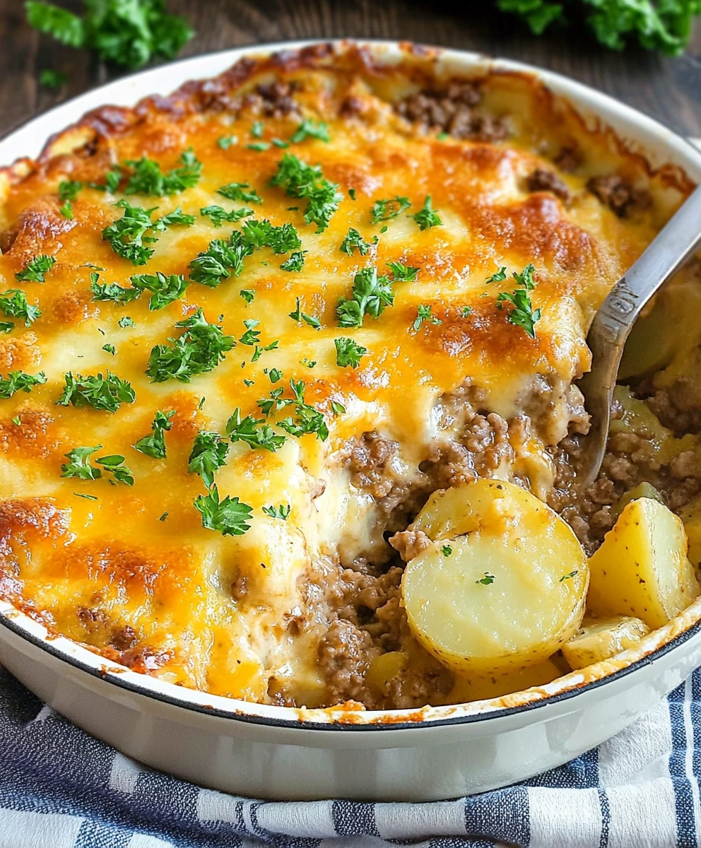 Cheesy Hamburger Potato Casserole