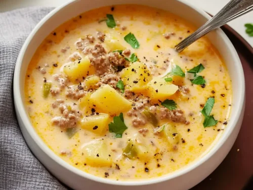 Cheesy Hamburger Potato Soup