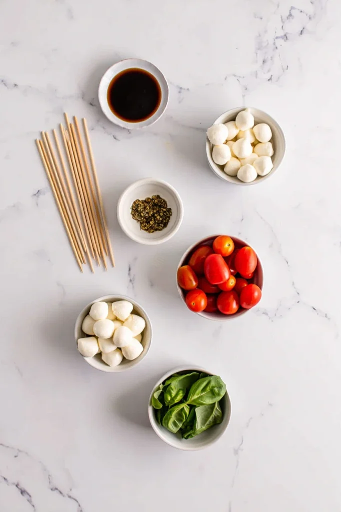 Caprese skewers ingredients