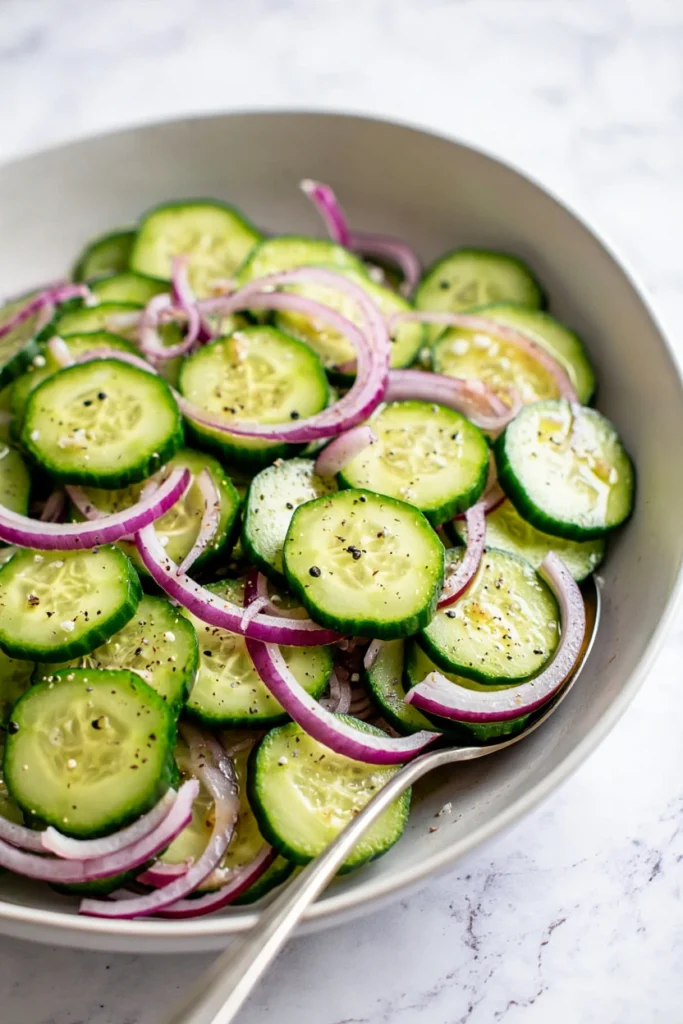 served Cucumber Salad