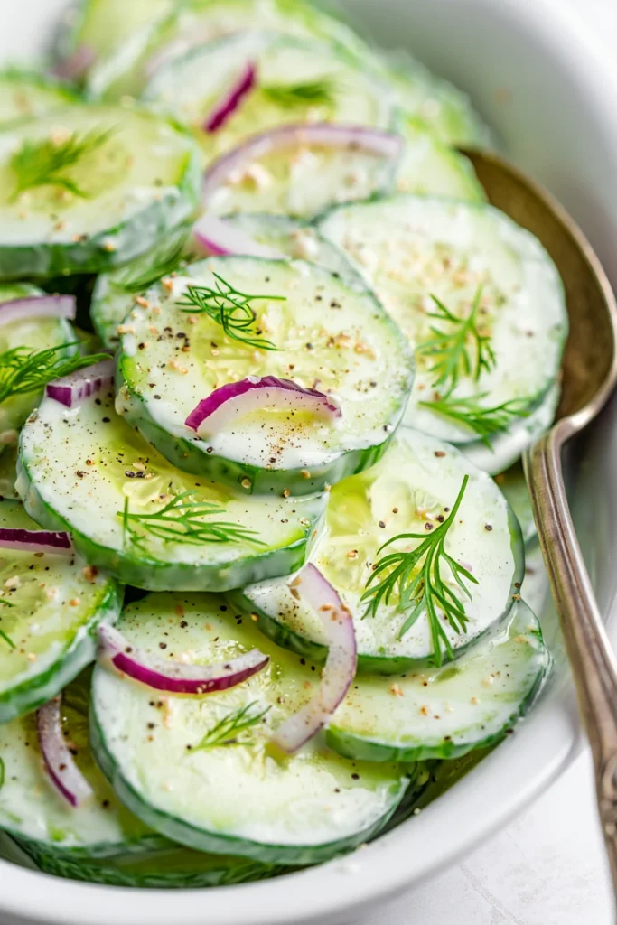 tangy and creamy Cucumber Salad