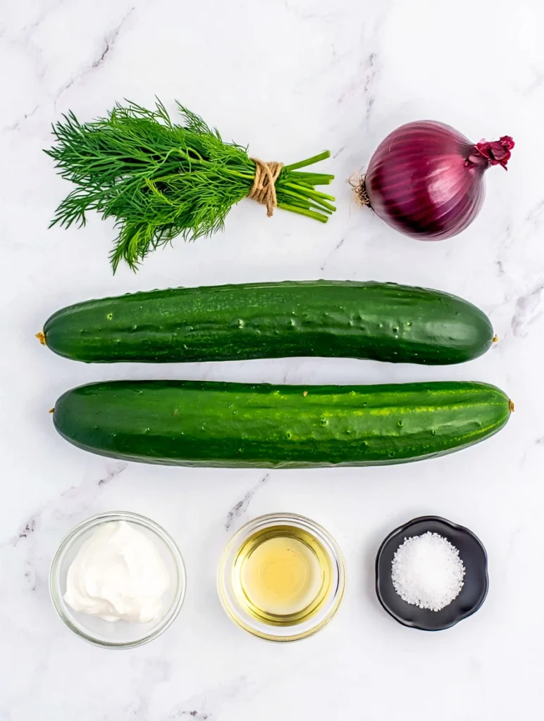 Cucumber Salad ingredients