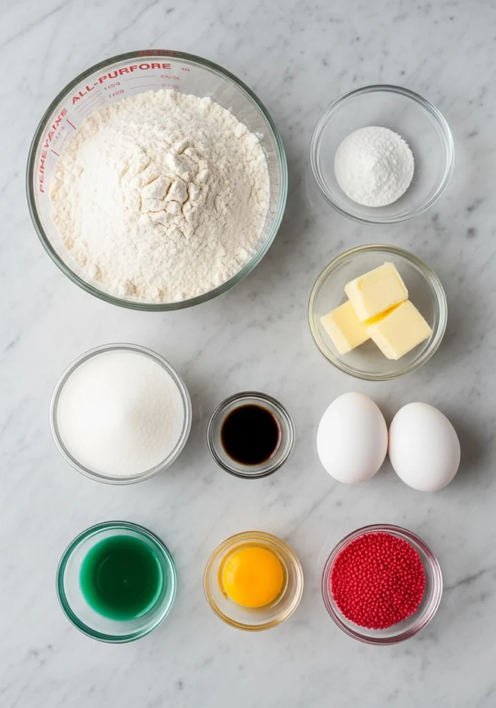 Grinch Sugar Cookies ingredients 