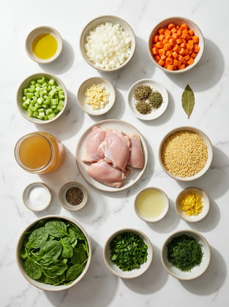 Lemon Chicken Orzo Soup