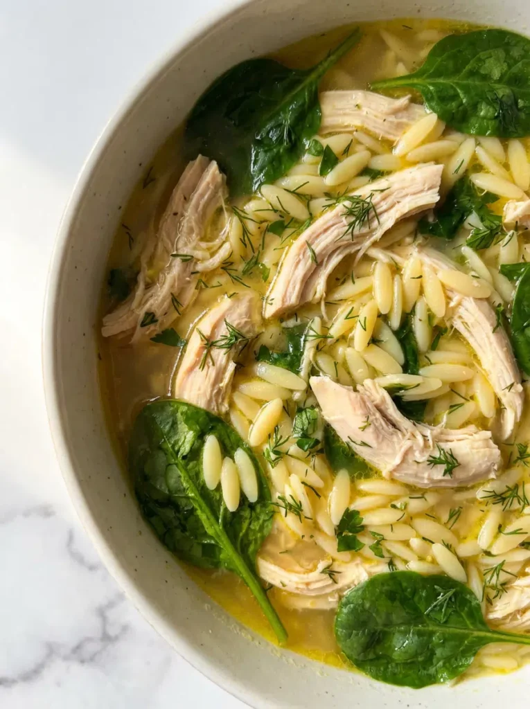 Lemon Chicken Orzo Soup