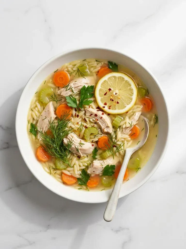 Lemon Chicken Orzo Soup