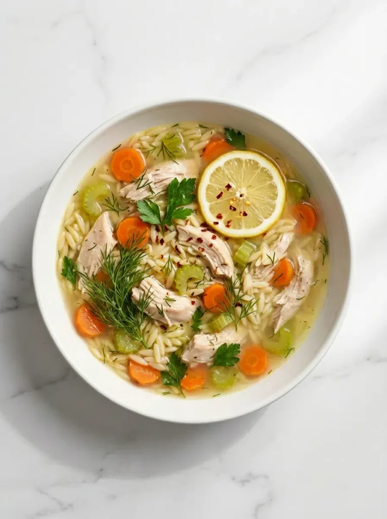 Lemon Chicken Orzo Soup