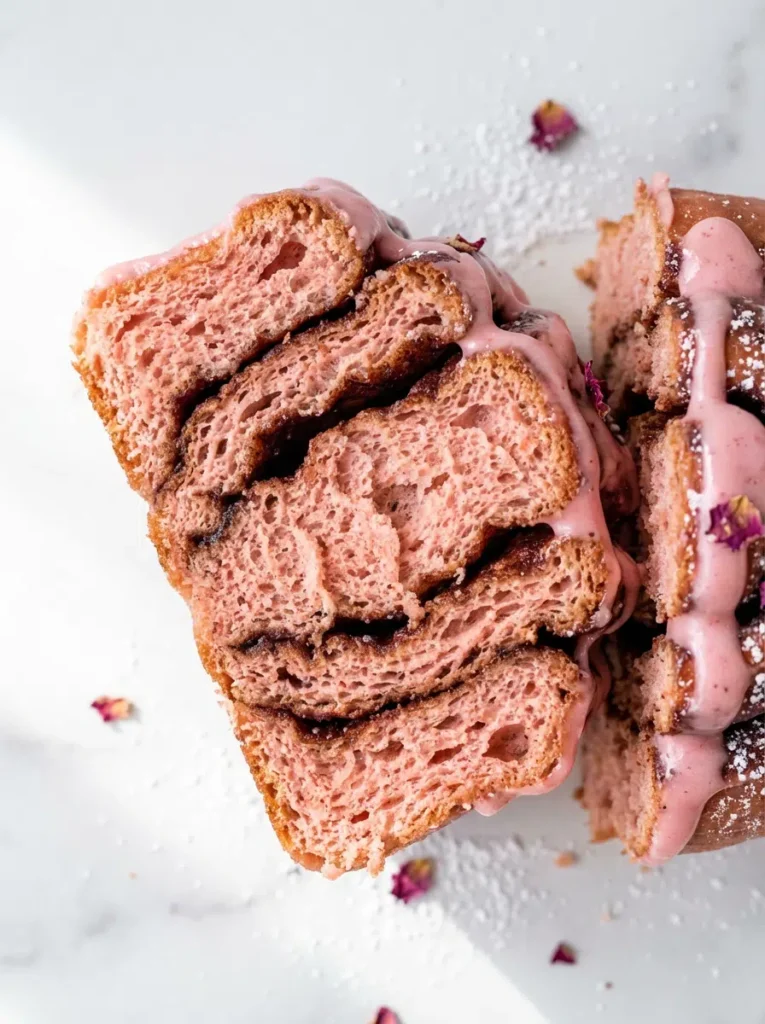 pink velvet cinnamon rolls