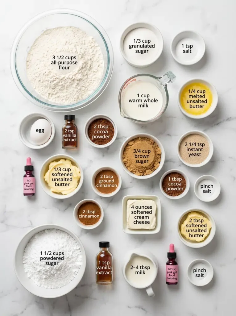 pink velvet cinnamon rolls