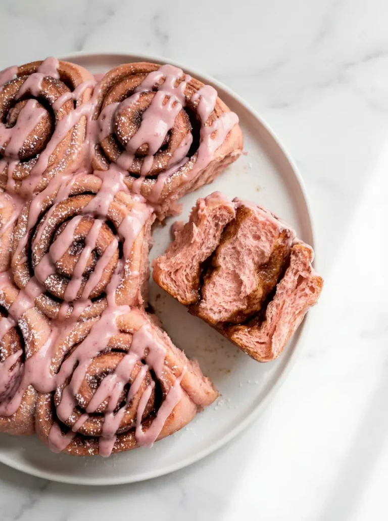 pink velvet cinnamon rolls