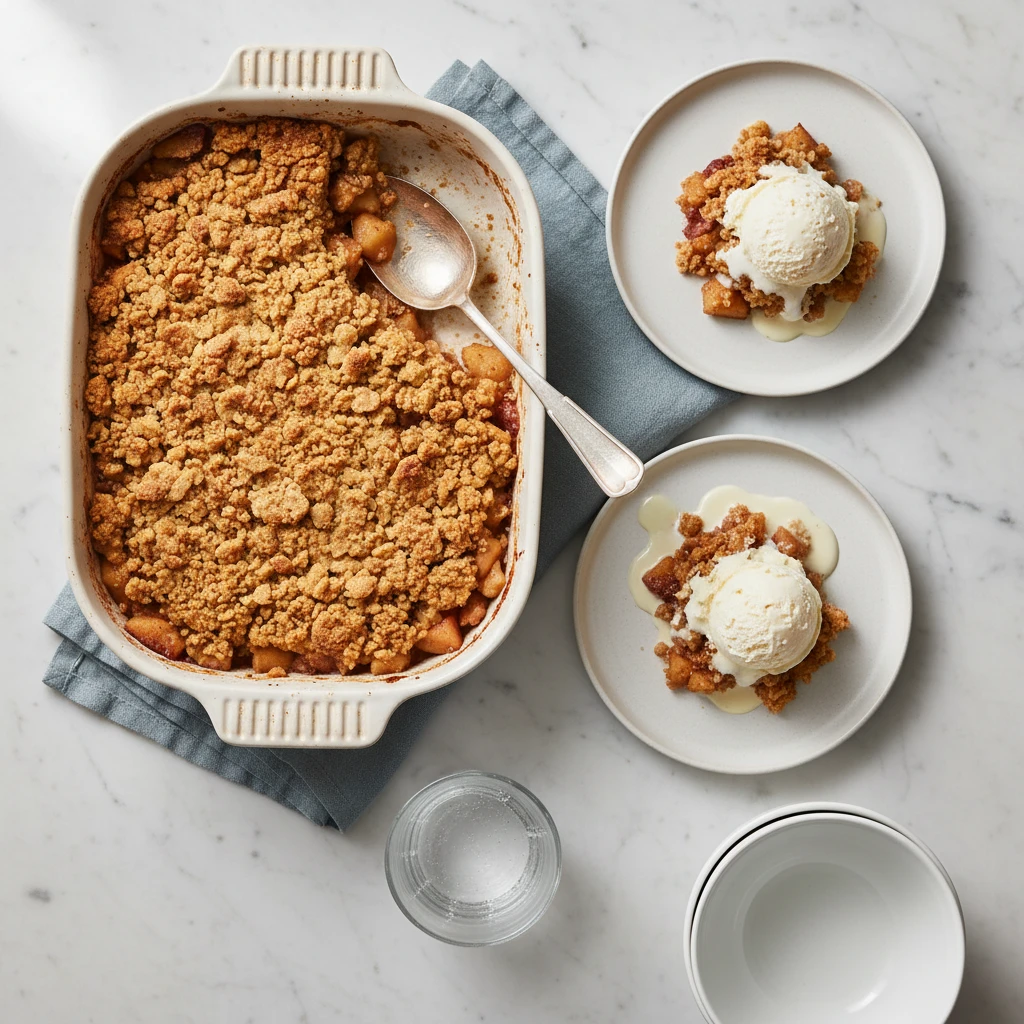 Apple Crisp serving suggestion