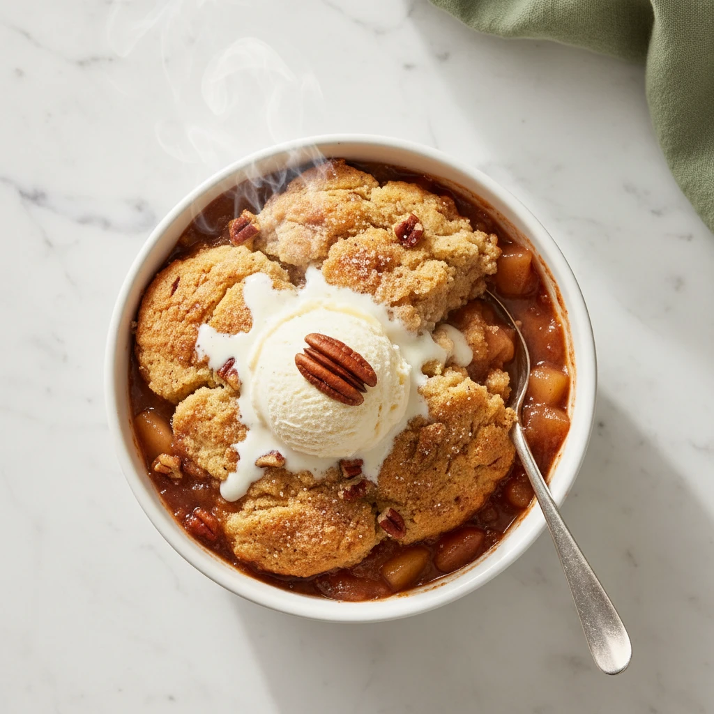 apple pecan cobbler recipe featured