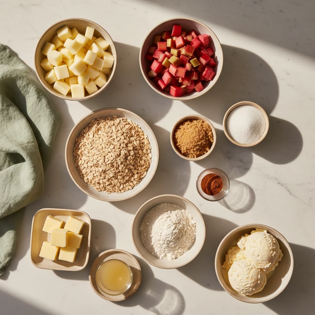 Apple Rhubarb Crisp ingredients