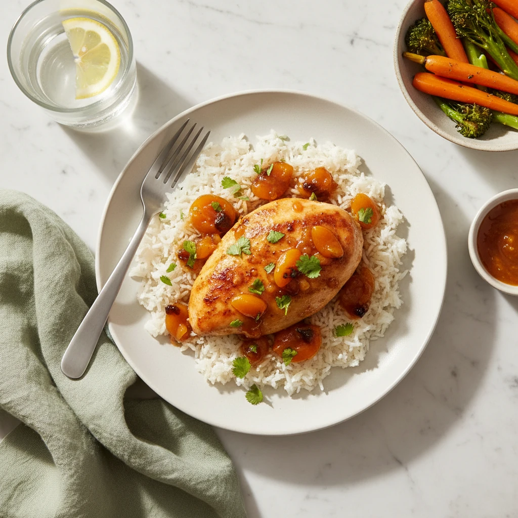 Apricot Chicken serving suggestion
