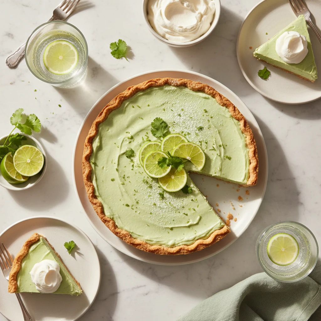 Avocado Cream Pie serving suggestion
