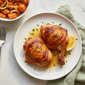 baked chicken thighs featured