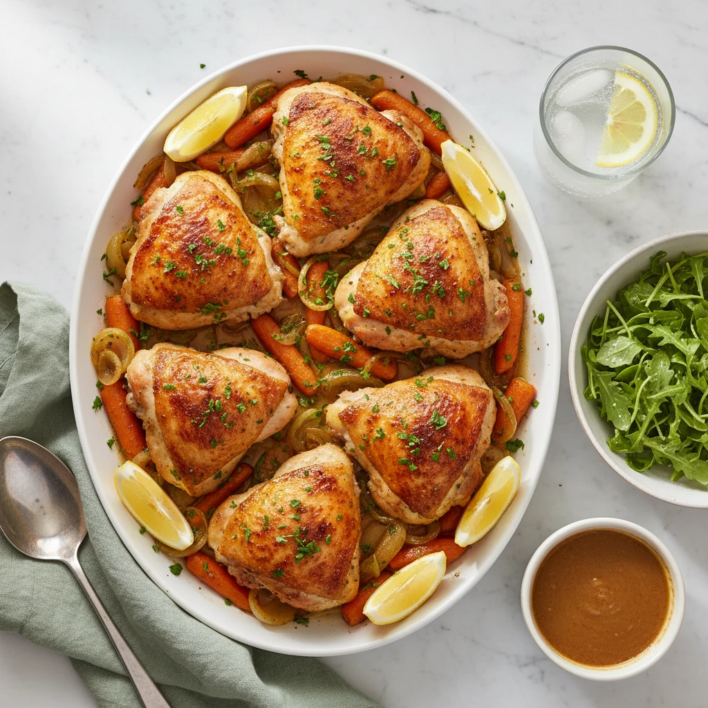 Baked Chicken Thighs serving suggestion