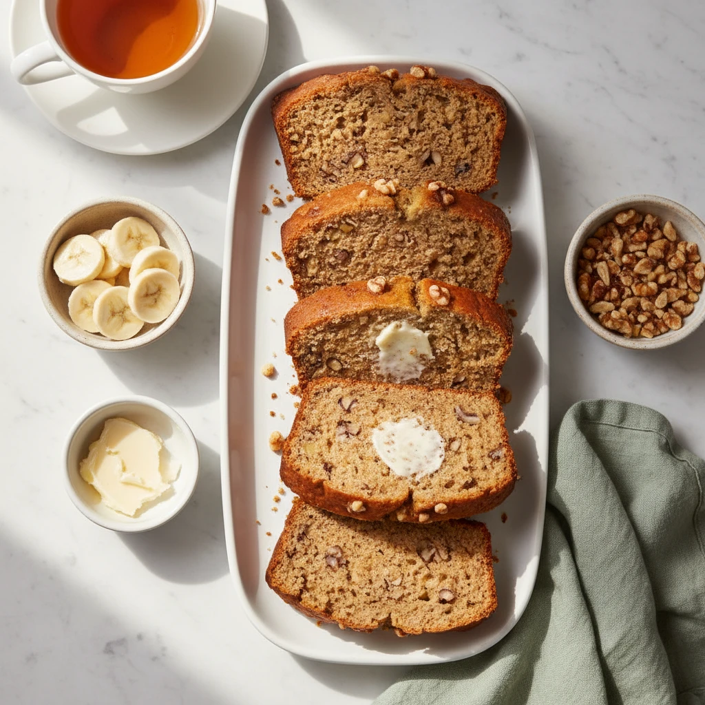 Banana Nut Bread serving suggestion