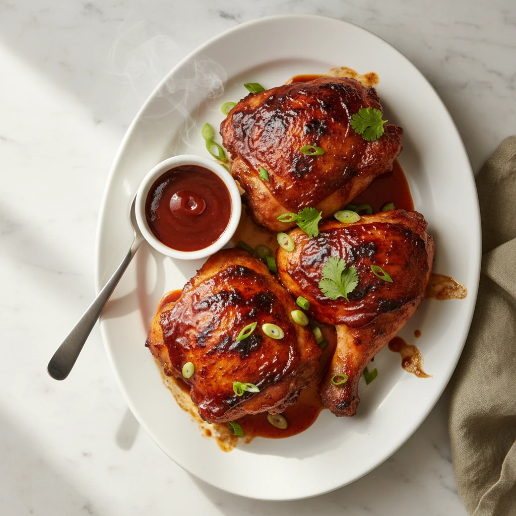 bbq chicken thighs recipe featured