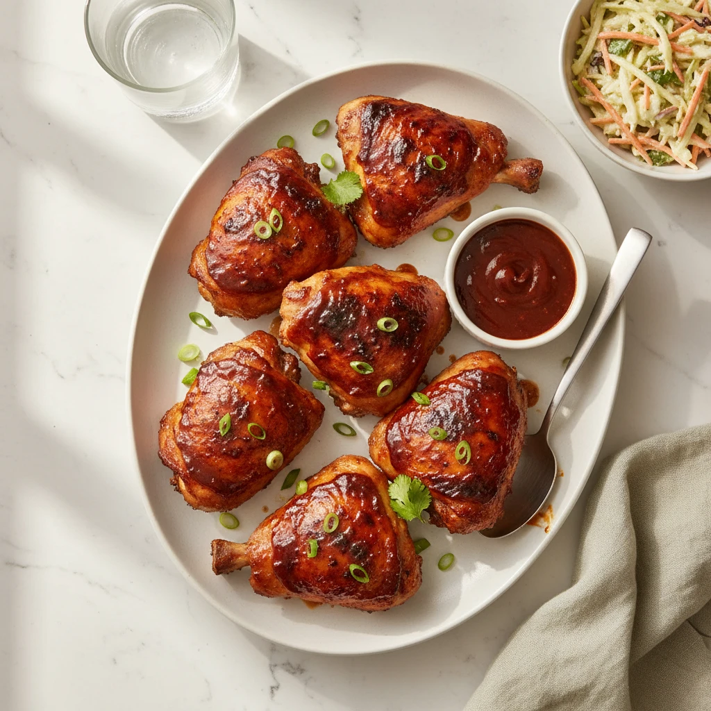 BBQ Chicken Thighs serving suggestion