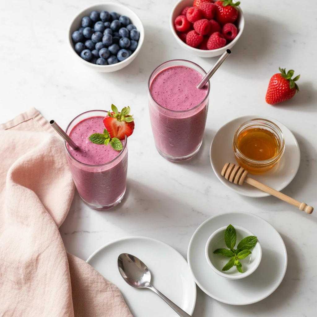 Berry Smoothie Recipe serving suggestion