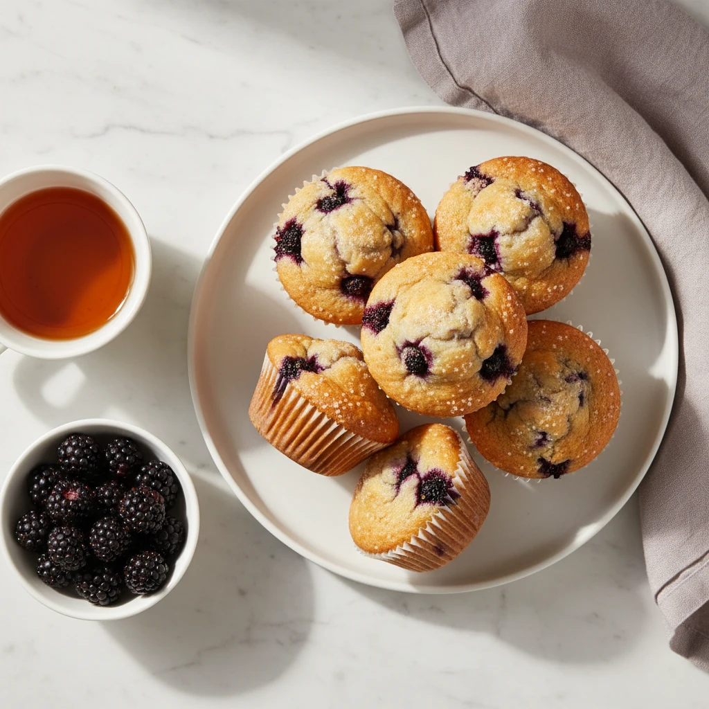 Blackberry Muffins serving suggestion