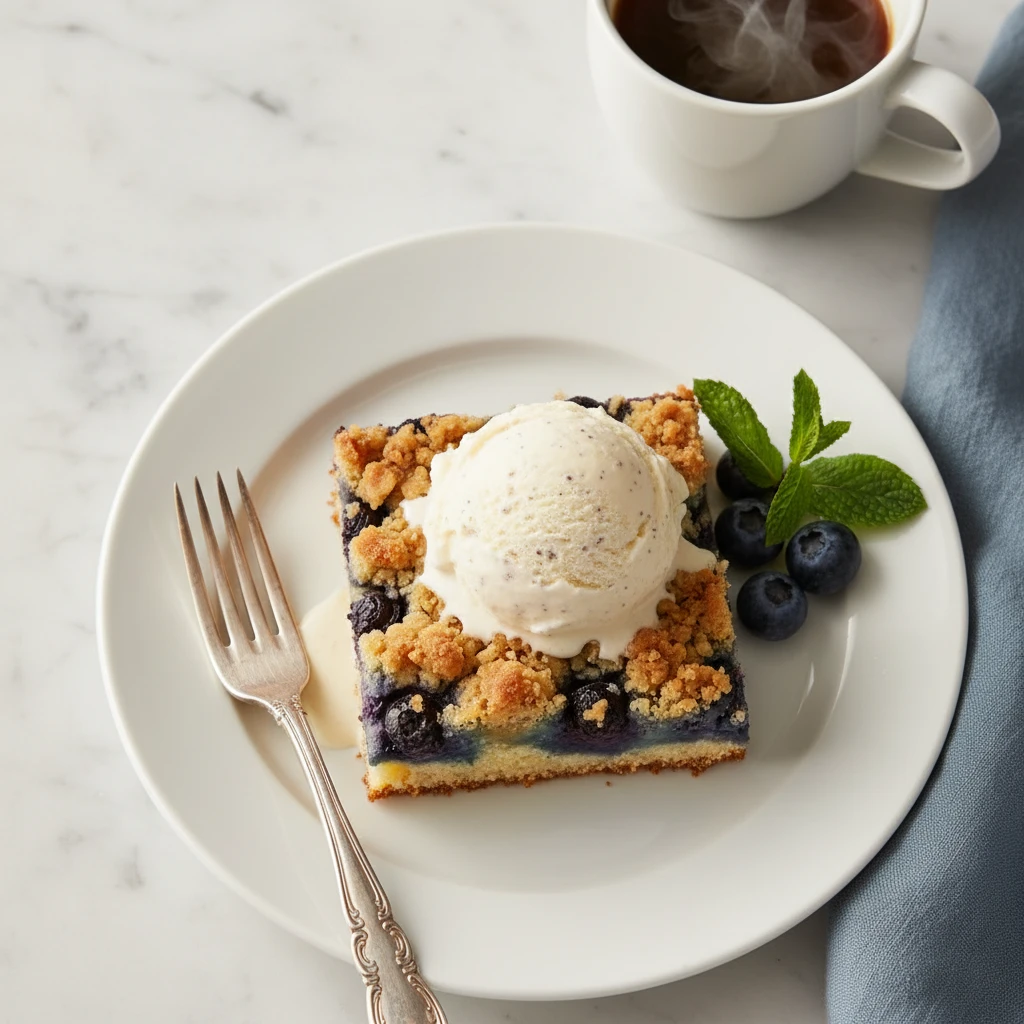 Blueberry Buckle serving suggestion