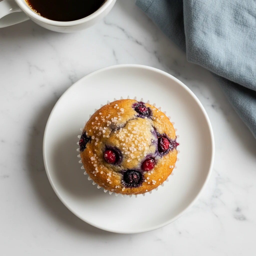 blueberry cranberry muffins recipe featured