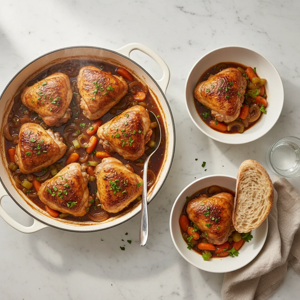 Braised Chicken Thighs serving suggestion