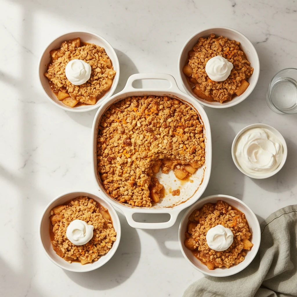 Cheesy Apple Crisp serving suggestion