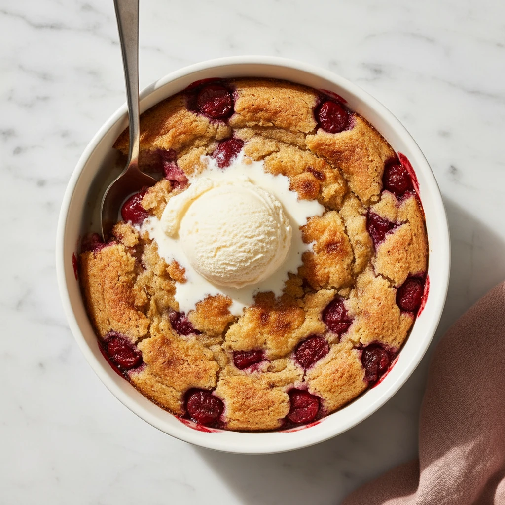 cherry cobbler recipe featured