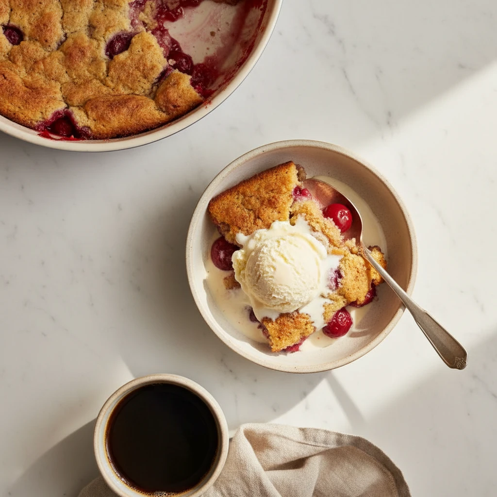 Cherry Cobbler serving suggestion