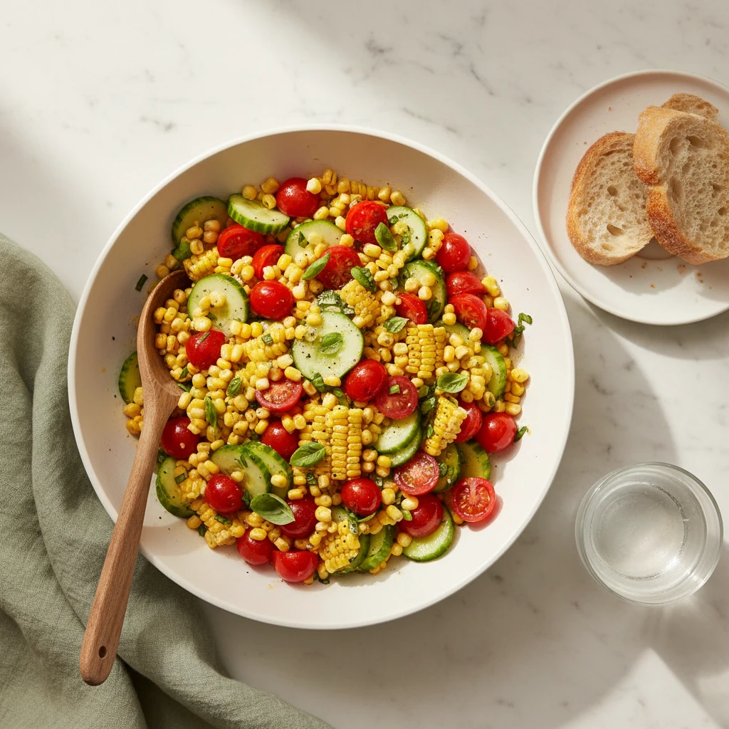 Cherry Tomato Corn Salad serving suggestion