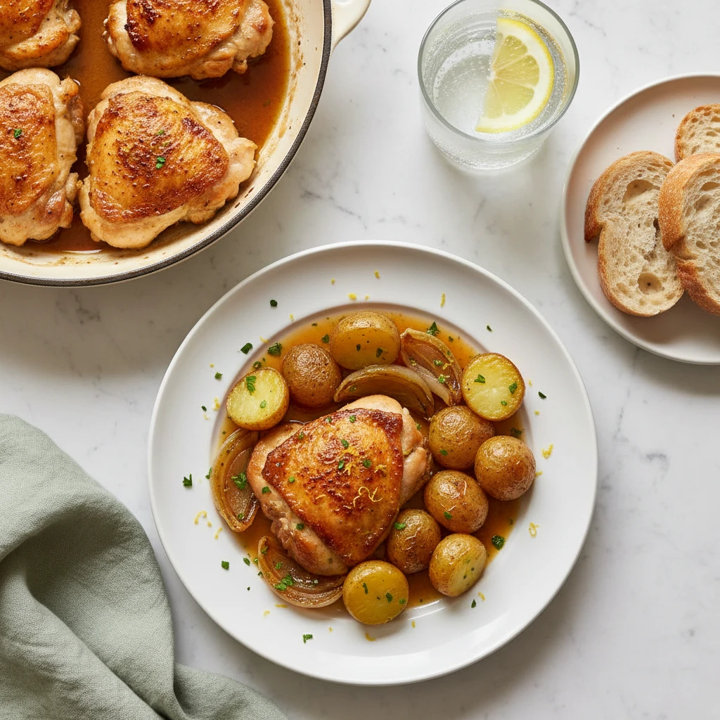 Chicken Thighs in Oven serving suggestion