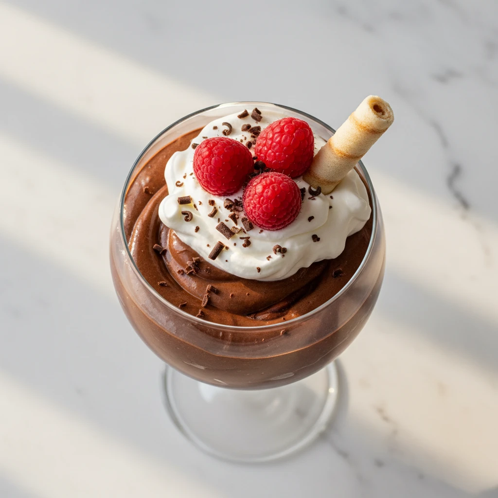 chocolate cottage cheese pudding featured
