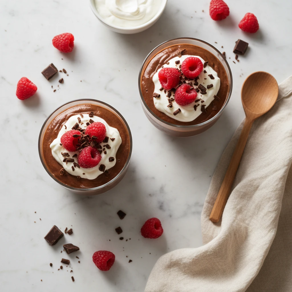 Chocolate Cottage Cheese Pudding serving suggestion
