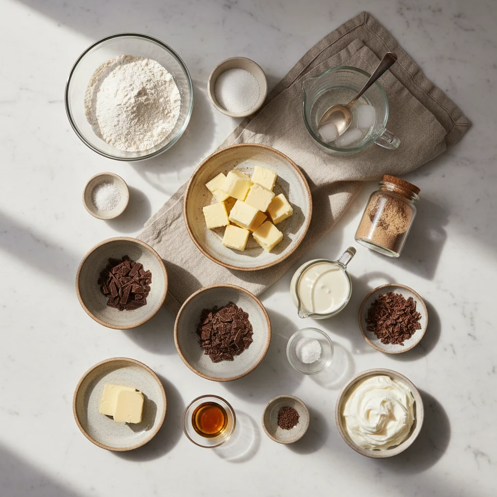 Chocolate Malted Shop Pie ingredients